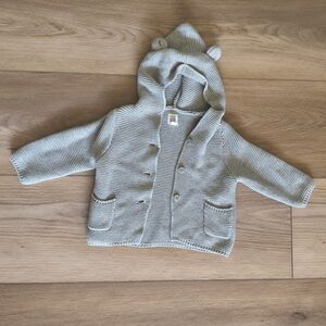 GAP Gray Knitted Kids Jacket with Bear Ears